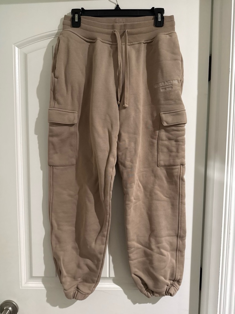 Oner Active Cargo Sweatpants in Taupe - Comfortable Drawstring Joggers
